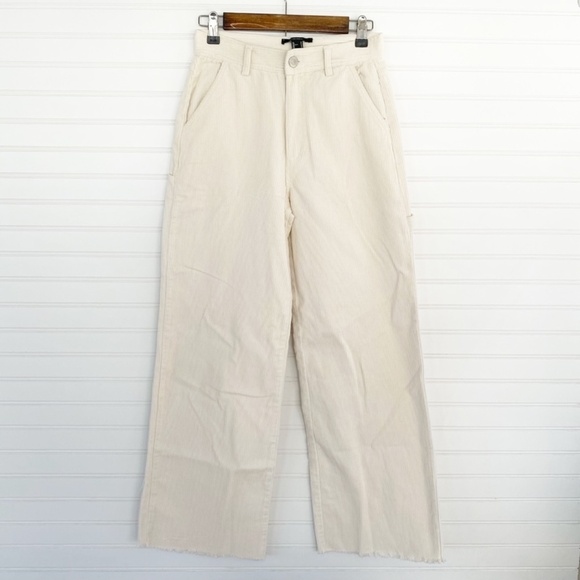 Forever 21 Cream Corduroy Wide Leg Pants Size S NWT - Picture 1 of 7